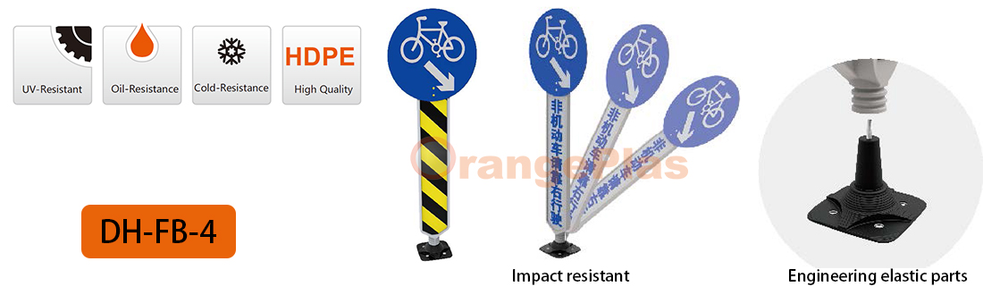 OrangePlas Bike lane flexible signs 2