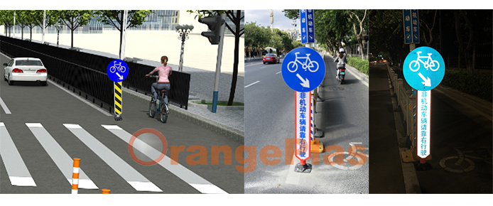 OrangePlas Bike lane flexible signs
